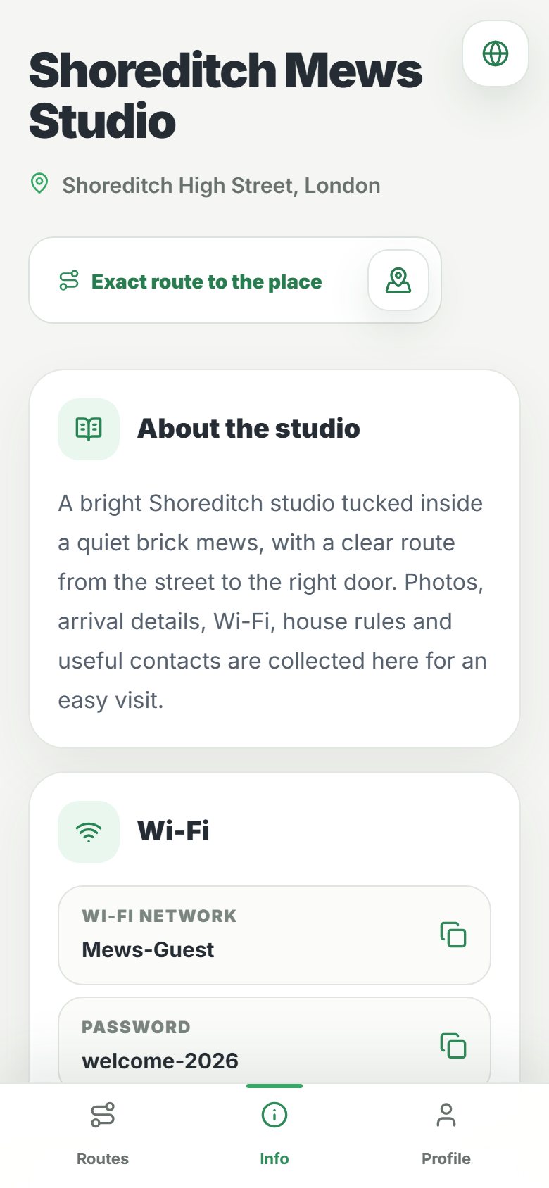 Shoreditch Mews Studio: Place information