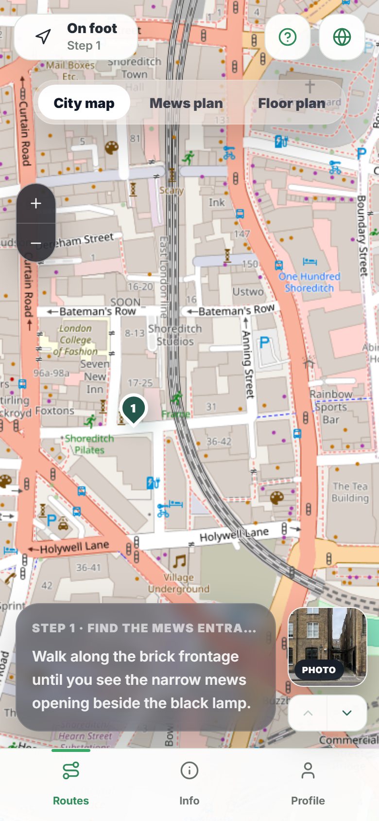Shoreditch Mews Studio: Map and plan